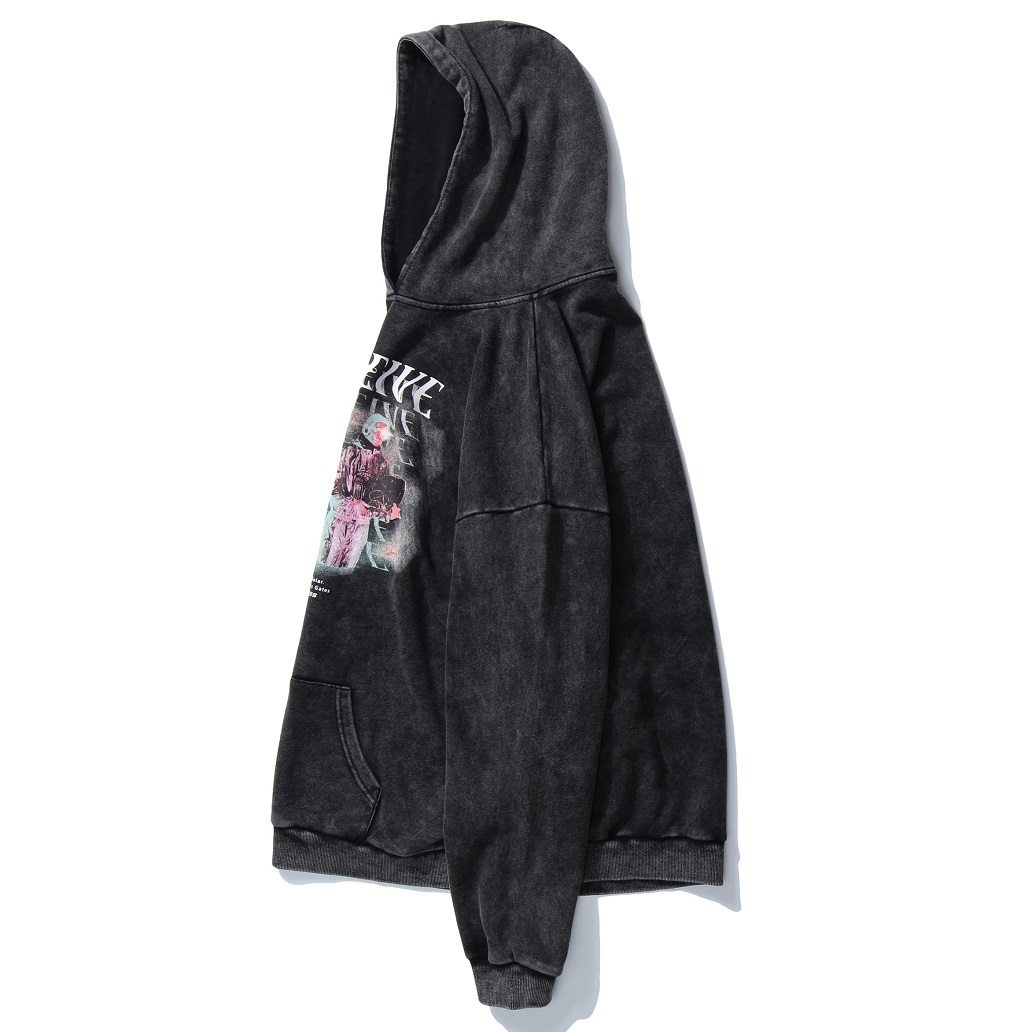 AT SUNRISE Hoodie Sweatshirt Men Hip Hop Streetwear Harajuku black Washed Hooded Pullover Autumn winter Cotton Loose Hoodie 201127