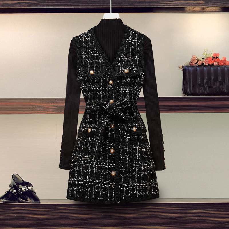 Women's Suits & Blazers Set with two tweed pieces, winter mesh sweater + pearls, plaid box, waistcoat, women's dress plus size PVA9, 1# shoe box
Women's Suits & Blazers Set with two tweed pieces, winter mesh sweater + pearls, plaid box, waistcoat, women's dress plus size PVA9, 1# shoe box