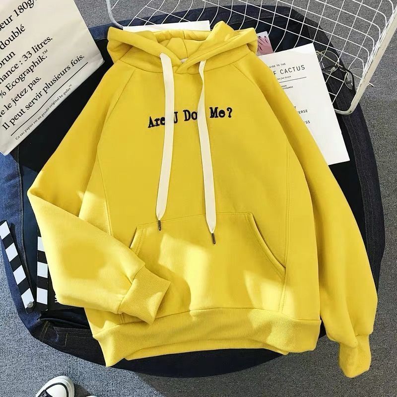 Hoodies Women Winter Elegant Trendy Leisure Hooded Solid Womens Pullover Students Letter Printed Long Sleeve Ladies Sweatshirts 201211