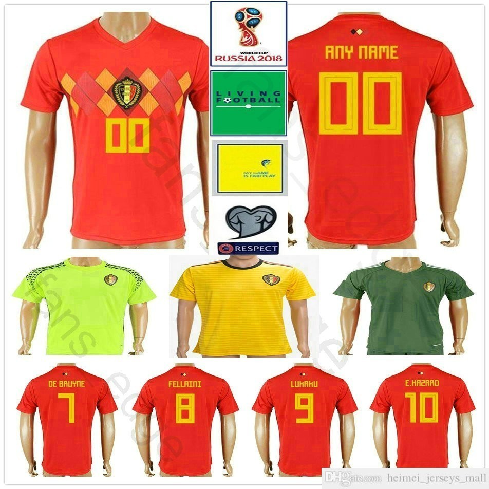 2018 World Cup Belgium Soccer Jersey 10 E.HAZARD 7 DE BRUYNE 4 KOMPANY 9 LUKAKU WITSEL 8 FELLAINI Custom Football Shirt, Beige
2018 World Cup Belgium Soccer Jersey 10 E.HAZARD 7 DE BRUYNE 4 KOMPANY 9 LUKAKU WITSEL 8 FELLAINI Custom Football Shirt, Beige