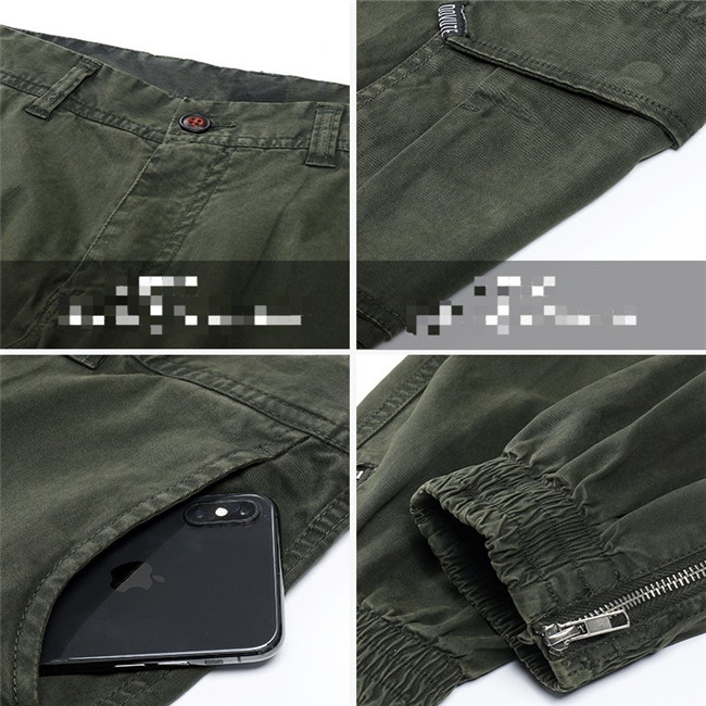 Men's Cotton Cargo Pants - Multi-Pocket Tactical Hiking Trekking Sweatpants, Casual Outdoor Combat Trousers, 5 Colors B4