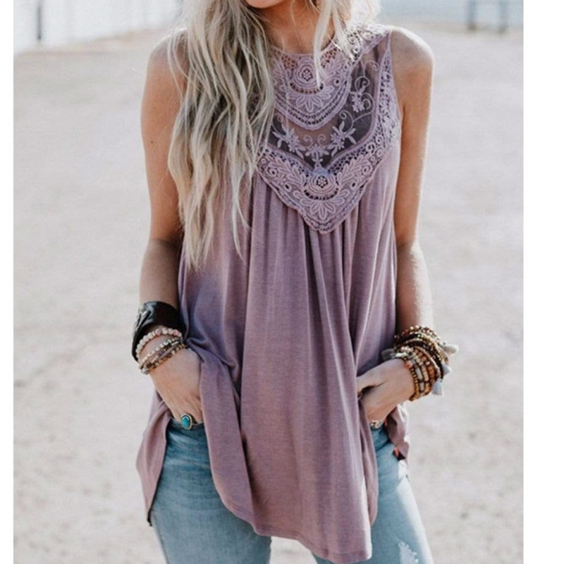 Women Lace Hollow Out Shirts Sleeveless Irregular O-neck Female Loose Blouses Spring Summer Lady Elegant Solid Beach Tops 210603, Green
Women Lace Hollow Out Shirts Sleeveless Irregular O-neck Female Loose Blouses Spring Summer Lady Elegant Solid Beach Tops 210603, Green