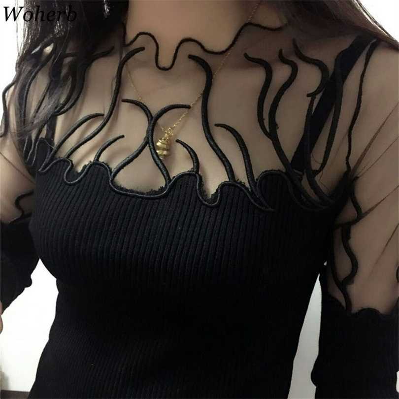 Woherb Black Sweater Women Half Turtleneck Long Sleeve Pullovers Lace Patchwork See Through Slim Knit Tops Korean Fashion 90961 211018, Wine red 8835
Woherb Black Sweater Women Half Turtleneck Long Sleeve Pullovers Lace Patchwork See Through Slim Knit Tops Korean Fashion 90961 211018, Wine red 8835