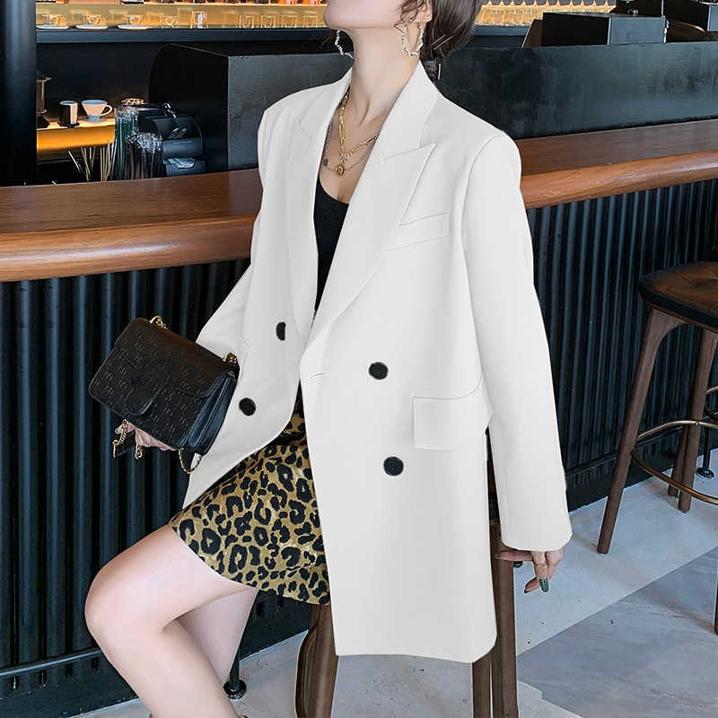 L-5XL Plus Size Women's High Quality Ladies Blazer Double-breasted Solid Color Loose Top Coat Temperament Office Jacket Female 210527, White
L-5XL Plus Size Women's High Quality Ladies Blazer Double-breasted Solid Color Loose Top Coat Temperament Office Jacket Female 210527, White