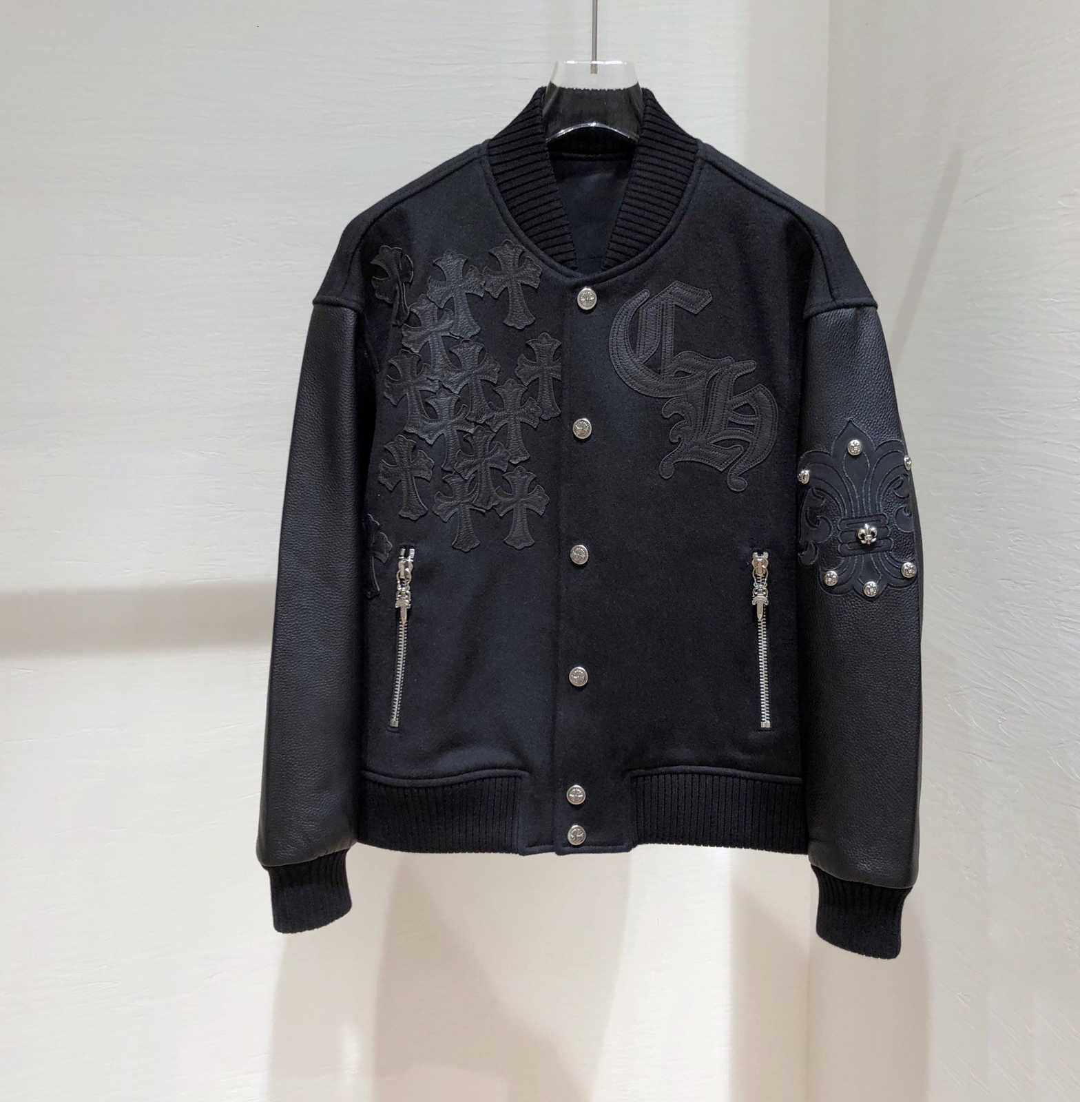 Ch / Crosin 20 New Leather Stitched Wool Baseball Jacket Ch Men's and Women's Jackets, Black;gray
Ch / Crosin 20 New Leather Stitched Wool Baseball Jacket Ch Men's and Women's Jackets, Black;gray
