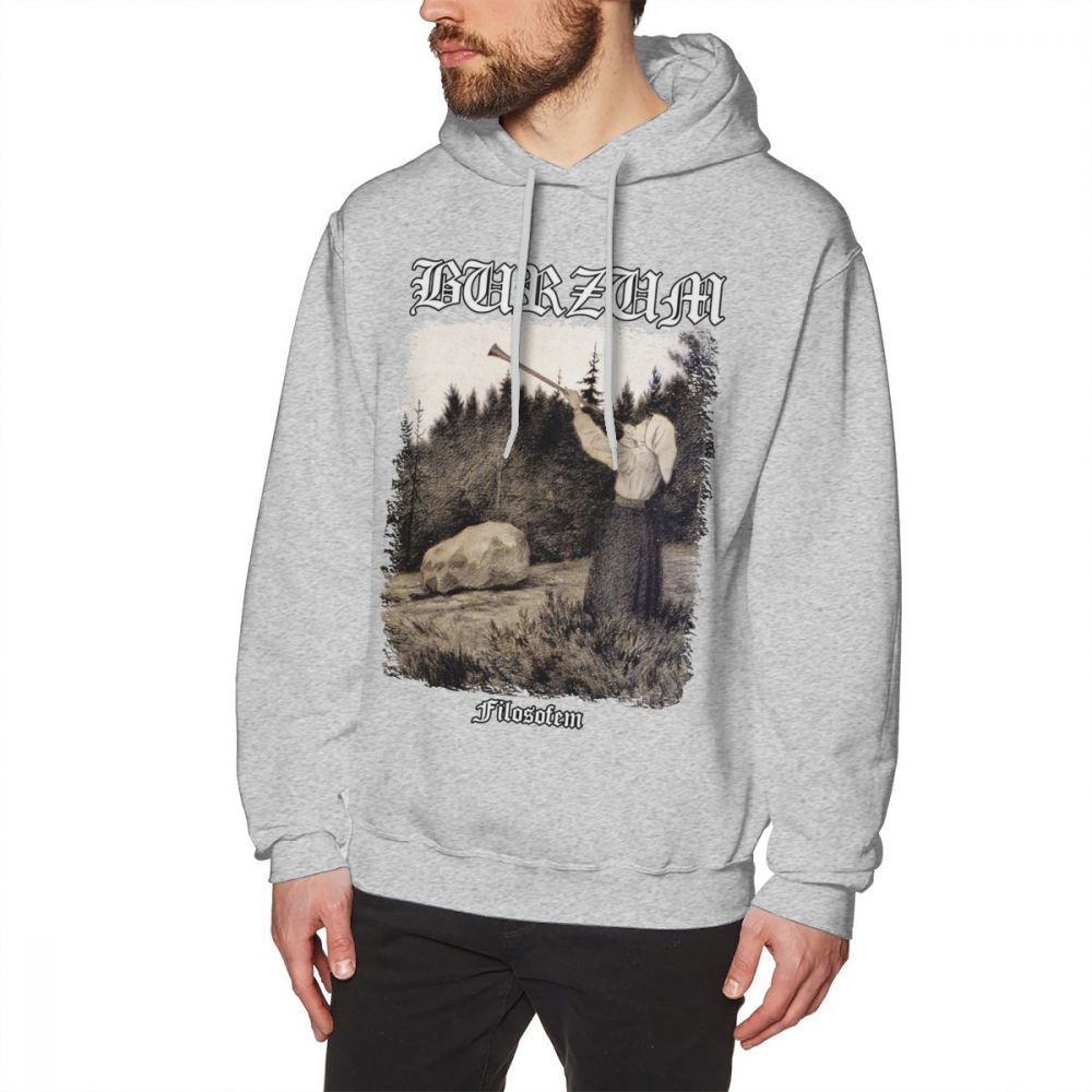 Burzum Hoodie Burzum - Filosofem Cover Ver2 Hoodies Long Length Cotton Pullover Hoodie Loose Big Cool Winter Mens Grey Hoodies 201020