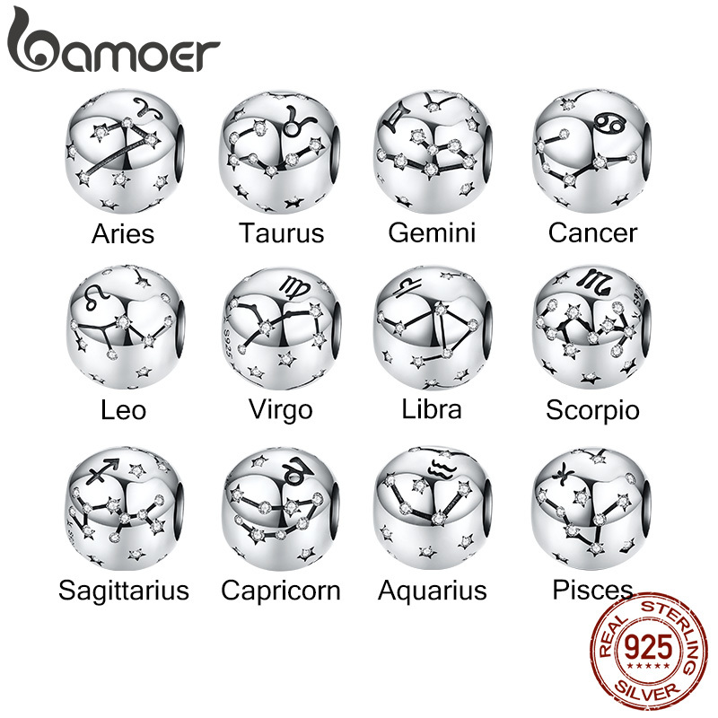 BAMOER 12 Constellation Zodiac Round Metal Beads for Women Bracelet Shining CZ Charm fit Original Silver 925 Bangle SCC1218 Q0531
BAMOER 12 Constellation Zodiac Round Metal Beads for Women Bracelet Shining CZ Charm fit Original Silver 925 Bangle SCC1218 Q0531