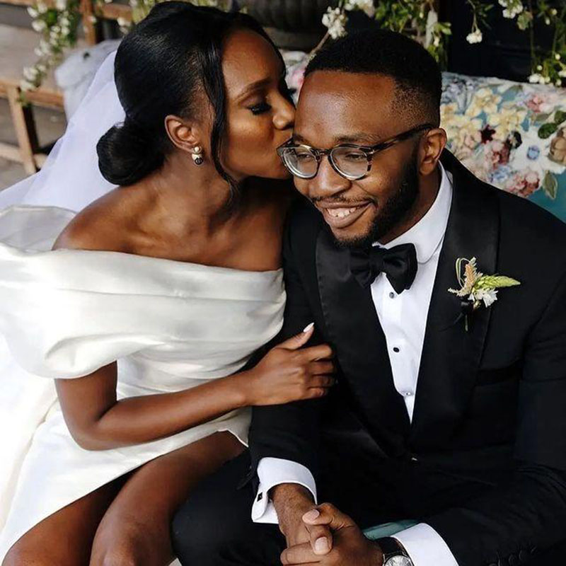 Amazing Mermaid Wedding Dresses With Detachable Train Bridal Gowns Off The Shoulder Neck Side Split Trumpet Satin robe de mariée