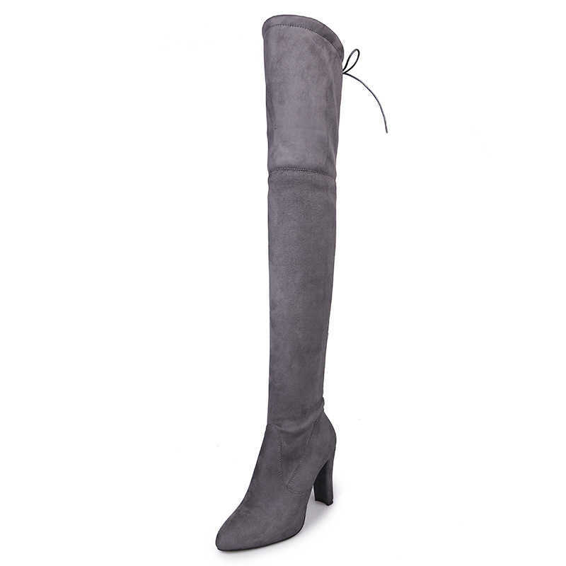 High-heeled Boots Thick Heel Side Zipper Over-the-knee Women's Stretch Cloth Knee High 210611, Black
High-heeled Boots Thick Heel Side Zipper Over-the-knee Women's Stretch Cloth Knee High 210611, Black
