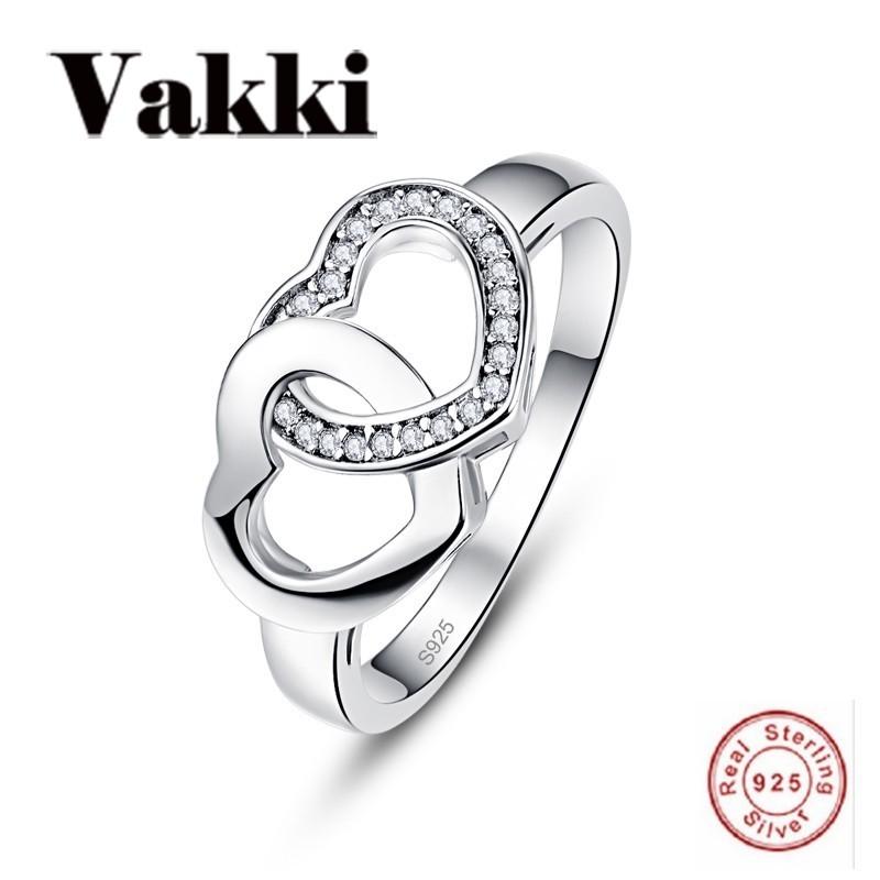 Wedding Rings SilverColor Heart To Love Ring Double Fine Jewelry For Women Knuckle
Wedding Rings SilverColor Heart To Love Ring Double Fine Jewelry For Women Knuckle
