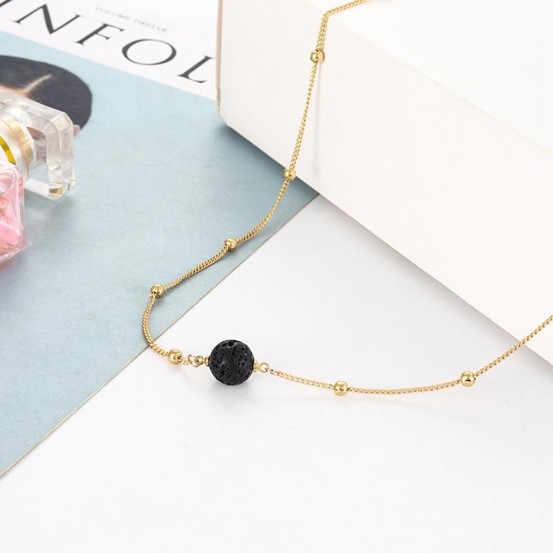 Pendant Necklaces 2021 Arrival Personality Black Volcanic Stone Clavicle Chain Necklace, Silver
Pendant Necklaces 2021 Arrival Personality Black Volcanic Stone Clavicle Chain Necklace, Silver