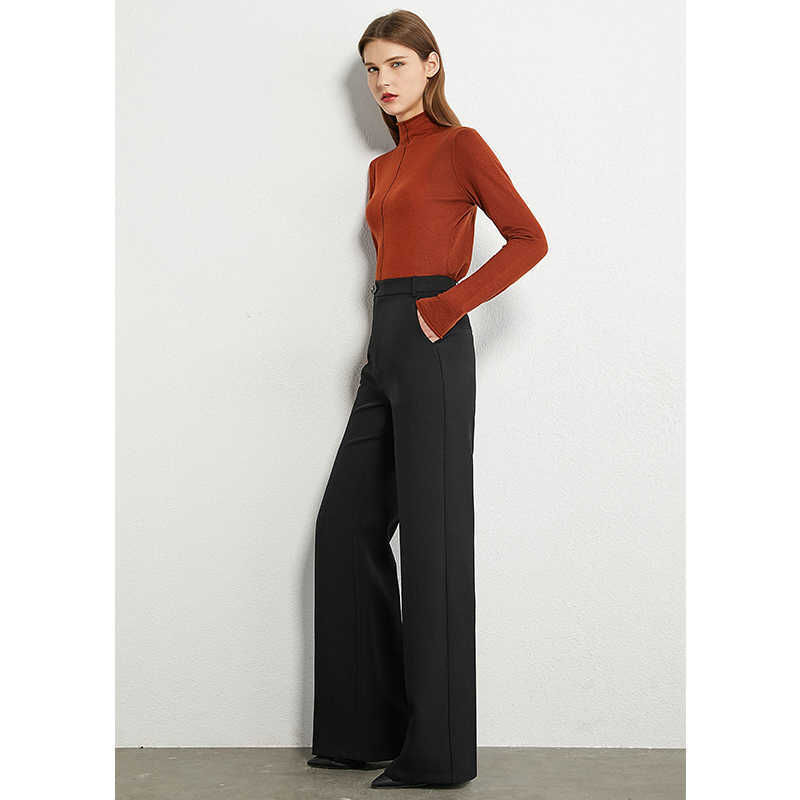AMII Minimalism Autumn Fashion Women Sweater Solid Thin Slim Fit Turtleneck Sweater Female Pullover Tops 12040610 210918