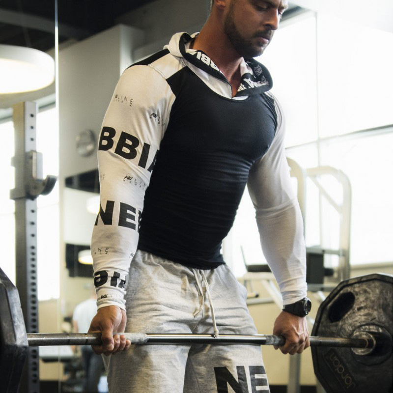 Men Fitness Hoodie Bodybuilding Workout Slim Fit Pullover Sweatshirt Gym Clothes Tops 201020