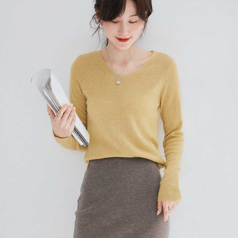 Knitted Sweater Women's V-Neck Long Sleeve Spring Autumn Korean Casual Pullover Bottoming Female 210607, White
Knitted Sweater Women's V-Neck Long Sleeve Spring Autumn Korean Casual Pullover Bottoming Female 210607, White