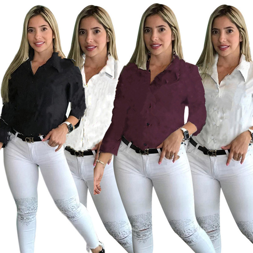 Summer clothes Women shirts plus size S-2X top casual long sleeve sheer shirt women's blouses sexy brown tops black T-shirts DHL SHIP 4463