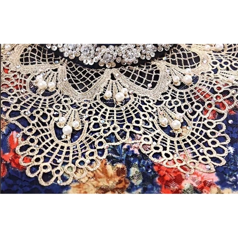 Dingaozlz Women's Lace shirt female Lace Blouses longsleeve Hollow Floral Lace Tops Slim Elegant Beaded Gauze Chiffon shirts T200322