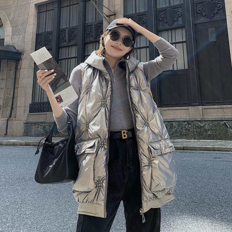 Women's Vests Hooded Waistcoat Zipper Loose Ladies Sleeveless Jacket Pockets Solid Quilted Casual Winter Female Puffer Fashion, Black;white
Women's Vests Hooded Waistcoat Zipper Loose Ladies Sleeveless Jacket Pockets Solid Quilted Casual Winter Female Puffer Fashion, Black;white