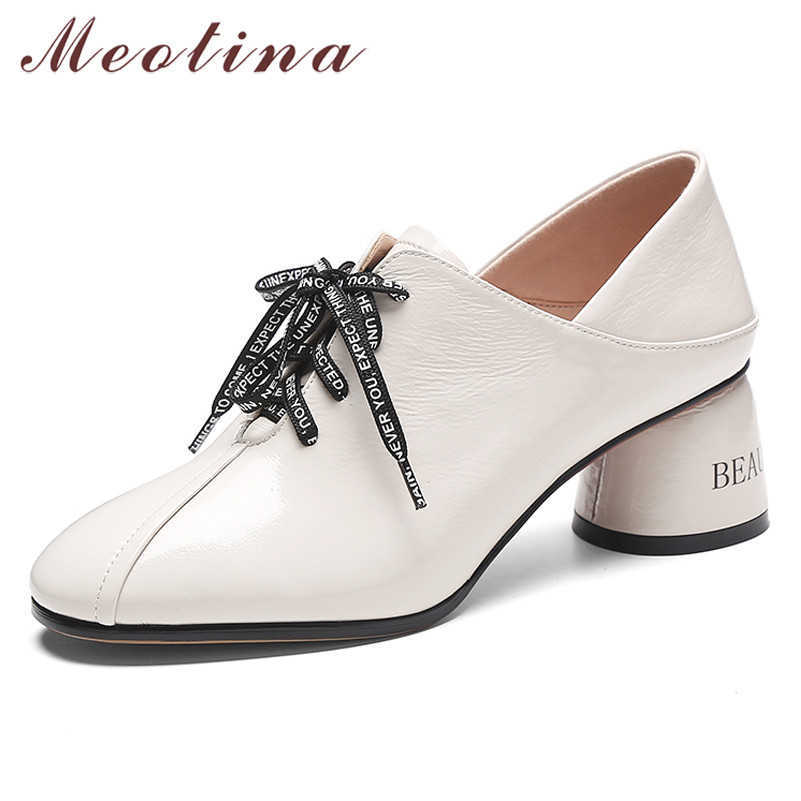 Meotina High Heels Women Shoes Natural Genuine Leather Round Heels Shoes Real Leather Lace Up Round Toe Pumps Female Size 34-39 210608, Black
Meotina High Heels Women Shoes Natural Genuine Leather Round Heels Shoes Real Leather Lace Up Round Toe Pumps Female Size 34-39 210608, Black