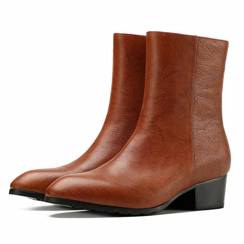 2021 Black Brown Winter Genuine Leather Men's Warm Snow Ankle Boots Pointed Toe Zip High Heel (5cm) Man Cowboy Riding Shoes
2021 Black Brown Winter Genuine Leather Men's Warm Snow Ankle Boots Pointed Toe Zip High Heel (5cm) Man Cowboy Riding Shoes