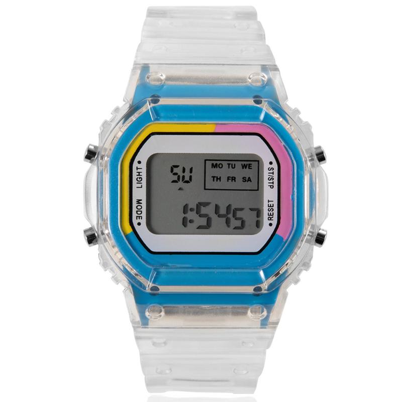 Wristwatches Fashion Men Women Watches Colorful Digital Sport Watch Lover's Gift Electronic Children Kid's Wristwatch Female Relógio Feminin, Black