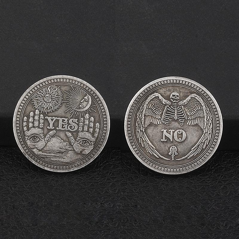 Keychains Halloween YES/NO Magic Lucky Coin Two Sides Lucifer Morning Star Satanic Keychain For Men Collection Gift 2021 Jewelry
Keychains Halloween YES/NO Magic Lucky Coin Two Sides Lucifer Morning Star Satanic Keychain For Men Collection Gift 2021 Jewelry
