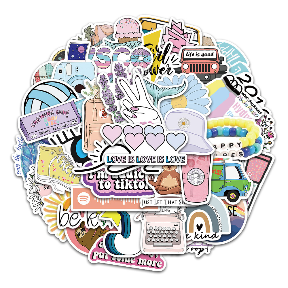 50pcs/set poster Small waterproof Skateboard stickers VSCO Style For notebook laptop bottle Helmet car sticker PVC Guitar Decals, Multi colors
50pcs/set poster Small waterproof Skateboard stickers VSCO Style For notebook laptop bottle Helmet car sticker PVC Guitar Decals, Multi colors