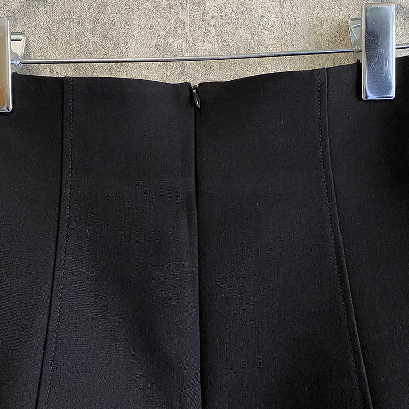 Black Casual Short For Women High Waist Patchwork Zipper Minimalist A Line Shorts Skirts Female Summer Fashion Clothing 210531