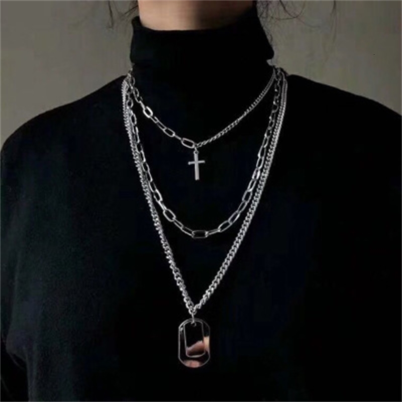 Hip hop multi-layer Cross Japanese and Korean street sweater chain net red versatile Necklace, Silver
Hip hop multi-layer Cross Japanese and Korean street sweater chain net red versatile Necklace, Silver