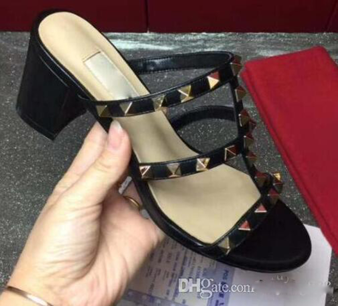Classic sandals luxury design Leather Women Stud Sandals Slingback Pumps Ladies Sexy High Heels Fashion rivets big size, Black
Classic sandals luxury design Leather Women Stud Sandals Slingback Pumps Ladies Sexy High Heels Fashion rivets big size, Black