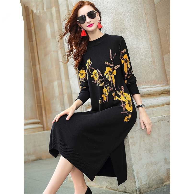 ZUOMAN Winter Vintage Loose Floral Casual Sweater Autumn 3XL Plus Size Black Knitted Dres Elegant Bodycon Pullove 211110
ZUOMAN Winter Vintage Loose Floral Casual Sweater Autumn 3XL Plus Size Black Knitted Dres Elegant Bodycon Pullove 211110