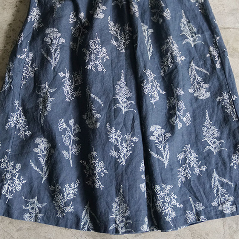 Johnature Summer Retro Floral Print Elastic Waist Cotton Linen Wide Leg Pants New Loose Comfortable Allmatch Women Pants 201012