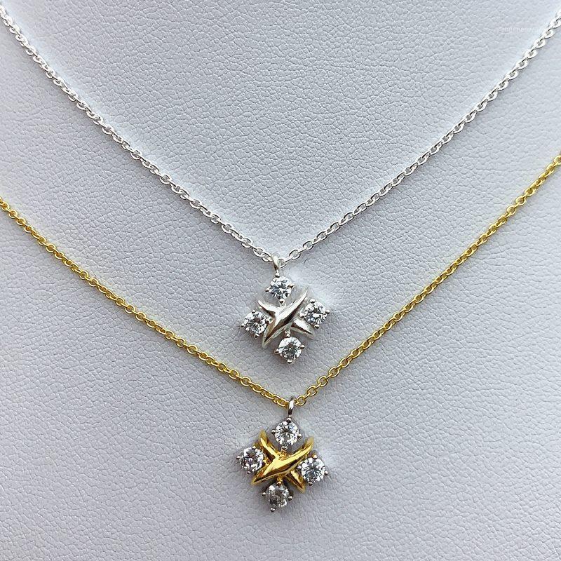 Classic Vintage 925 Sterling Silver Necklace Jewelry, Four Intersecting Zircons, With Logo 1:1 Jewelry Gift For Women Chains
Classic Vintage 925 Sterling Silver Necklace Jewelry, Four Intersecting Zircons, With Logo 1:1 Jewelry Gift For Women Chains