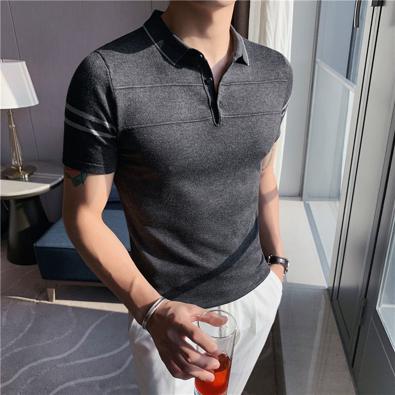 2021 Business Casual Slim New Fashion Tops Mens Clothes High Quality Stripe Polo Shirts Men Cotton Patchwork Short Sleeve F6ex, Khaki
2021 Business Casual Slim New Fashion Tops Mens Clothes High Quality Stripe Polo Shirts Men Cotton Patchwork Short Sleeve F6ex, Khaki