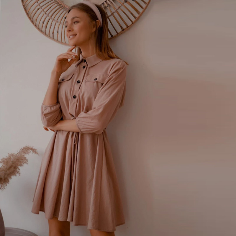 2021 New Autumn Lapel Button A-line Lady Vintage Loose Fashion Pocket Design Wave Mini Skirt Temperament Women Vestido Syrj, Brown
2021 New Autumn Lapel Button A-line Lady Vintage Loose Fashion Pocket Design Wave Mini Skirt Temperament Women Vestido Syrj, Brown