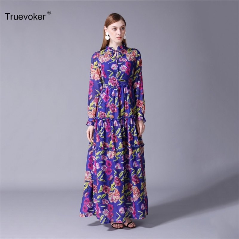 Truevoker Autumn Designer Maxi Dres' High Quality Long Sleeve Multicolor Floral Printed Ruffle Patchwork 210602, Blue
Truevoker Autumn Designer Maxi Dres' High Quality Long Sleeve Multicolor Floral Printed Ruffle Patchwork 210602, Blue