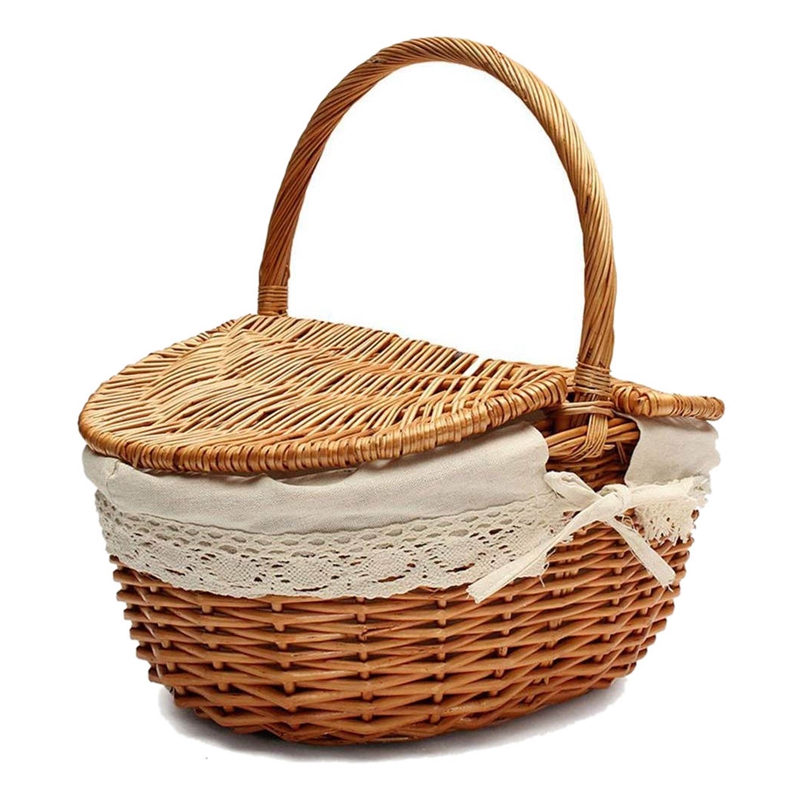 Handmade Wicker Basket with Hande Wicker Camping Picnic Basket with Doube ids Shopping Storage Hamper Basket with Coth in
Handmade Wicker Basket with Hande Wicker Camping Picnic Basket with Doube ids Shopping Storage Hamper Basket with Coth in