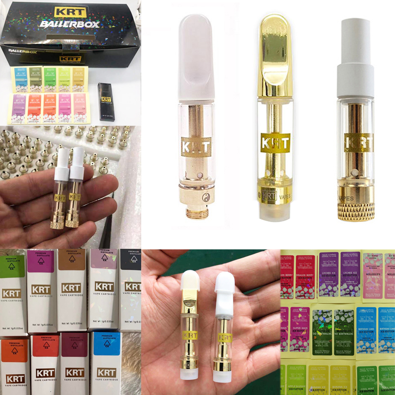 KRT Vape Cartridges Premium Atomizer With Newest Black Packaging Box Ceramic Gold Glass Tank 0.8ml 1.0ml 510 Thread Empty Thick Oil Dab Carts Kits
KRT Vape Cartridges Premium Atomizer With Newest Black Packaging Box Ceramic Gold Glass Tank 0.8ml 1.0ml 510 Thread Empty Thick Oil Dab Carts Kits