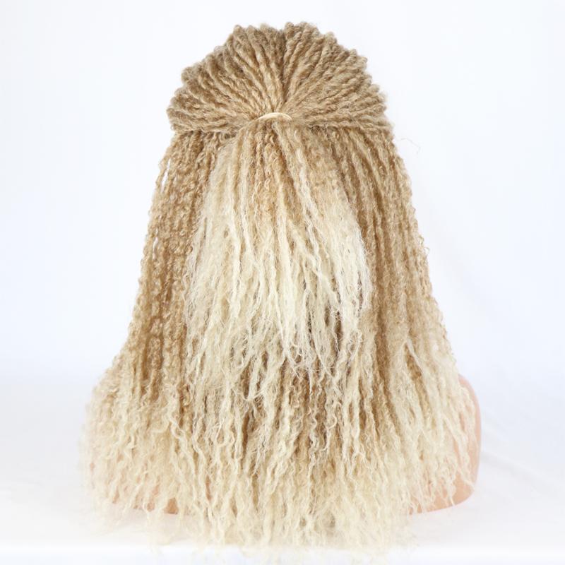 Synthetic Wigs Omber Blonde 613 Headband Dreadlocks Hair Afro Curly Crochet Twist Braids For Black Women