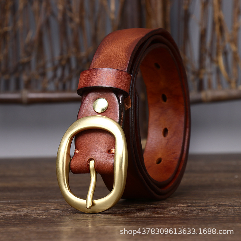Retro fold fashion brass buckle women's leather first layer pure full belt size 2, Black
Retro fold fashion brass buckle women's leather first layer pure full belt size 2, Black