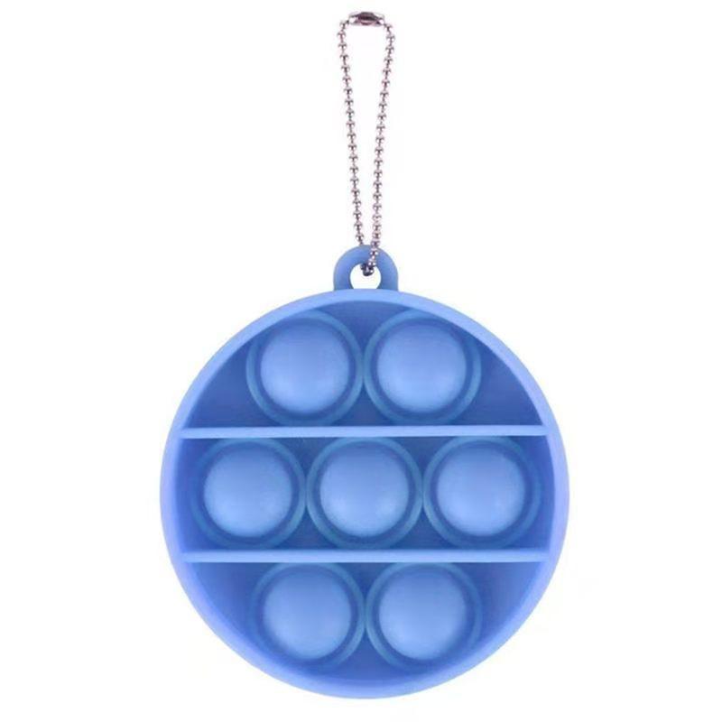 Tie-dye Simple Dimple Push Fidget Key chain Sensory Kid Fidget Toys Stress Bubble Key Ring Push Bubble Board Finger Pendant