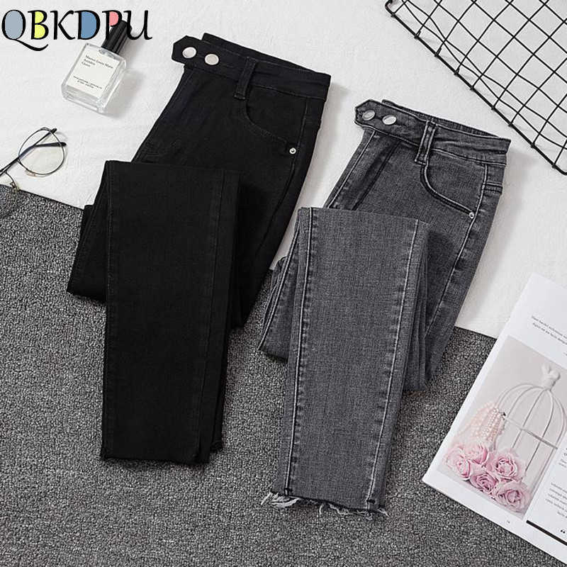 Jeans Female Denim Pants Black Color Womens woman slim Stretch Bottoms Feminino Skinny For Women Trousers Plus size 210809