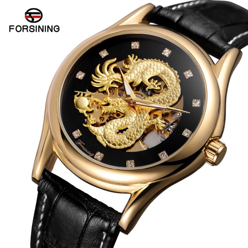 Wristwatches Top Brand Forsining 2021 Watch Relojes Hombre Genuine Leather Strap Automatic Skeleton Mens Watches With Gold Dragon, Dragon watch
Wristwatches Top Brand Forsining 2021 Watch Relojes Hombre Genuine Leather Strap Automatic Skeleton Mens Watches With Gold Dragon, Dragon watch