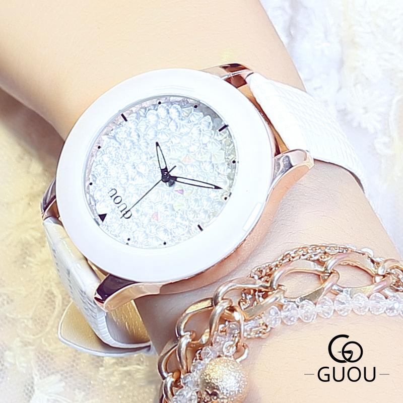 Wristwatches Watches Women Diamond Design Rhinestone Dial Bracelet Quartz Watch Girls Leather Clock Relogios Femininos De Pulso, Slivery;brown 
Wristwatches Watches Women Diamond Design Rhinestone Dial Bracelet Quartz Watch Girls Leather Clock Relogios Femininos De Pulso, Slivery;brown