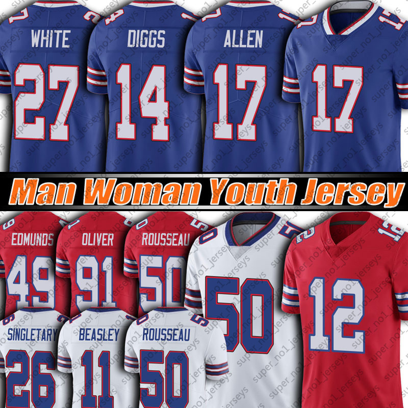 17 Josh Allen 14 Stefon Diggs Jersey TreDavious White Cole Beasley Gregory Rousseau Football Jerseys Jim Kelly Poyer Hyde Moss Edmunds BuffaloBillsOliver, Youth custom jersey (be)
17 Josh Allen 14 Stefon Diggs Jersey TreDavious White Cole Beasley Gregory Rousseau Football Jerseys Jim Kelly Poyer Hyde Moss Edmunds BuffaloBillsOliver, Youth custom jersey (be)