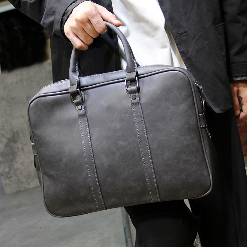 Briefcases Xiao.p Fashion Men's High Quality Pu Leather Handbag Business Briefcasesingle Shoulder Bag Personality Men File Cross-slung