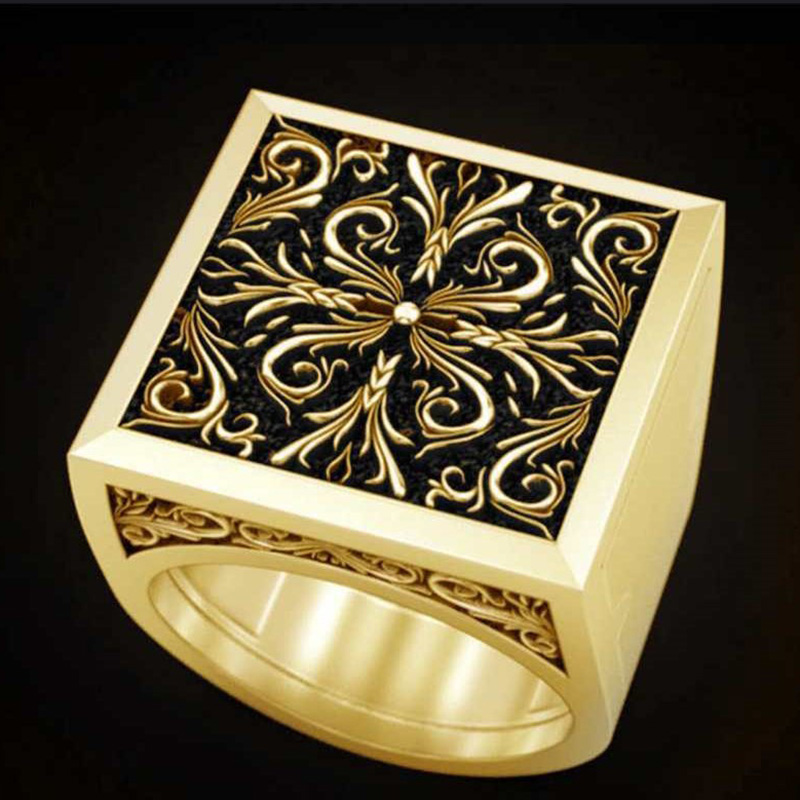 New Fashion Charm Punk Style Men Ring Exquisite Viking Pattern Cross Rings for Women Secret Compartment Coffin Anniversary Hip Hop Jewelry Party Punk 