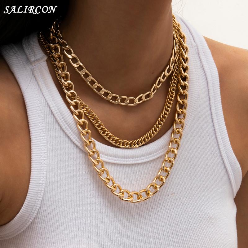 Chains Punk Multi Layer Chunky Chain Necklace For Women Men Vintage Aesthetic Gold Color On The Neck Jewelry Choker 2021
Chains Punk Multi Layer Chunky Chain Necklace For Women Men Vintage Aesthetic Gold Color On The Neck Jewelry Choker 2021