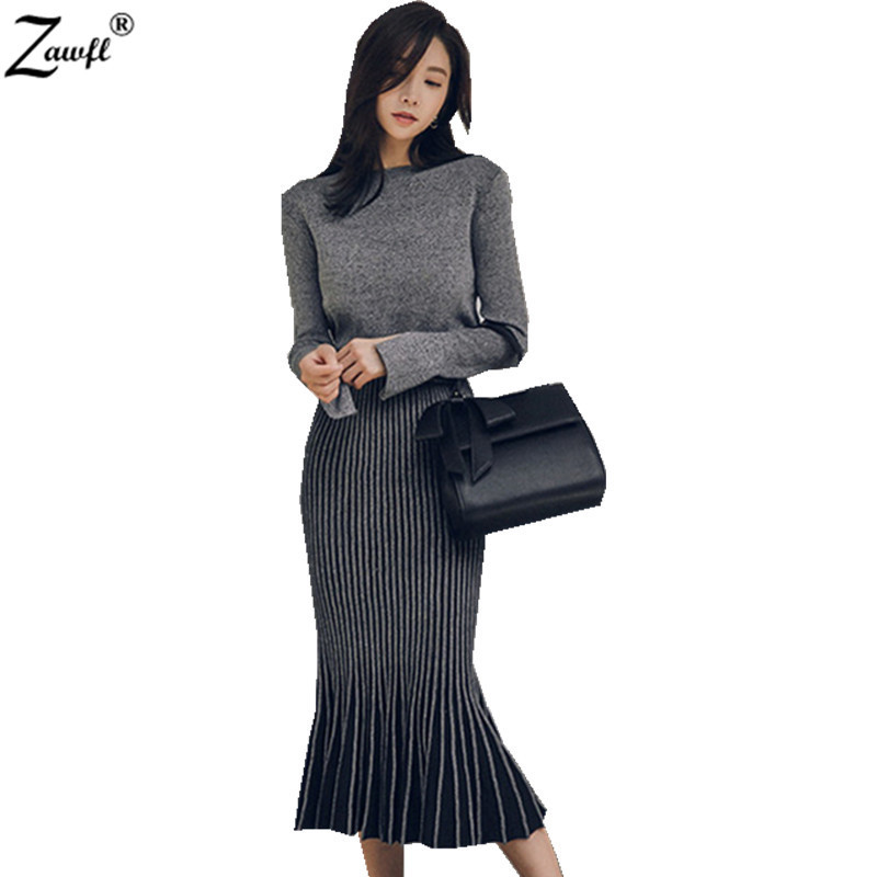 ZAWFL Women 2 Piece Sets Winter Pullover Sweater+Fishtail Skirt Two Suit Long Sleeve Office Wear Knitted Clothing 210525, Picture color
ZAWFL Women 2 Piece Sets Winter Pullover Sweater+Fishtail Skirt Two Suit Long Sleeve Office Wear Knitted Clothing 210525, Picture color