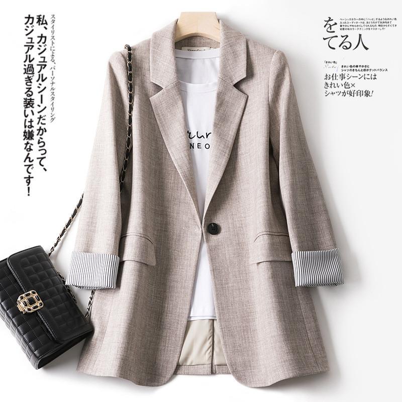 2021 Spring Autumn Women Jacket Elegant Blazers Coat Long Sleeve Office Ladies Outerwear Casual Female Business Suits Tops M354, Gray
2021 Spring Autumn Women Jacket Elegant Blazers Coat Long Sleeve Office Ladies Outerwear Casual Female Business Suits Tops M354, Gray