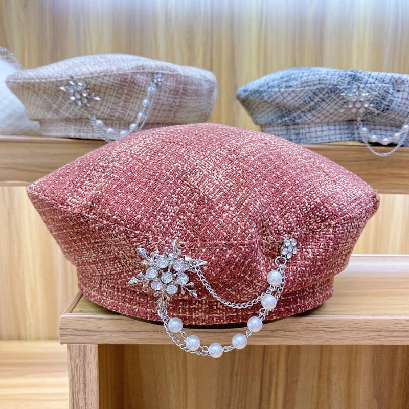 Berets 202108-shi Autumn Pearl Diamond Flower Pin Plaid Fabric Lady Beret Hat Women Leisure Painter, Black
Berets 202108-shi Autumn Pearl Diamond Flower Pin Plaid Fabric Lady Beret Hat Women Leisure Painter, Black
